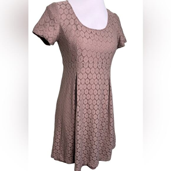 Rabbit Rabbit Rabbit Dress Size 6 Brown Floral Lace Knee Length Dress Size 6 - Picture 5 of 9